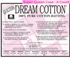 Quilters Dream White Cotton Select Batting Super Queen Case 6 Pieces - Nebraska Quilt Company - BC6W4SQ