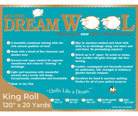 Quilters Dream Wool Batting King Roll 120" x 20 Yards - Nebraska Quilt Company - BRWOOLKR