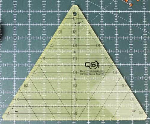 Quilter's Select 60 Degree Triangle Ruler 8.5" - Nebraska Quilt Company - NQS-60TRI