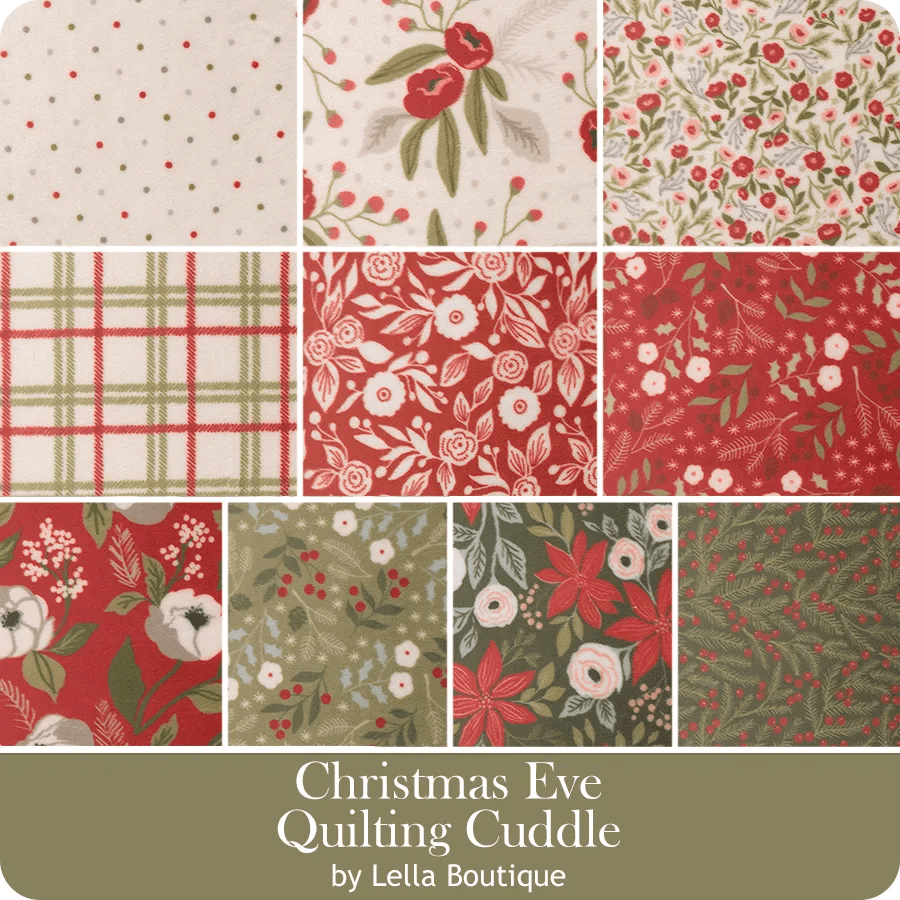 Quilting Cuddle Fat Quarter Pack Christmas Eve 10 Pieces - Nebraska Quilt Company - PC261057