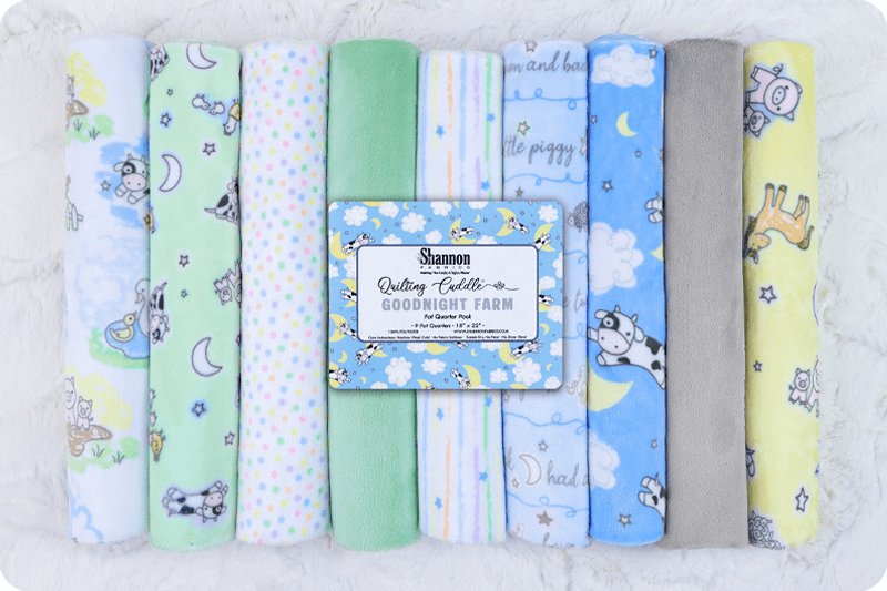 Quilting Cuddle Fat Quarter Pack Goodnight Farm Purple 9 Pieces - Nebraska Quilt Company - PC260488
