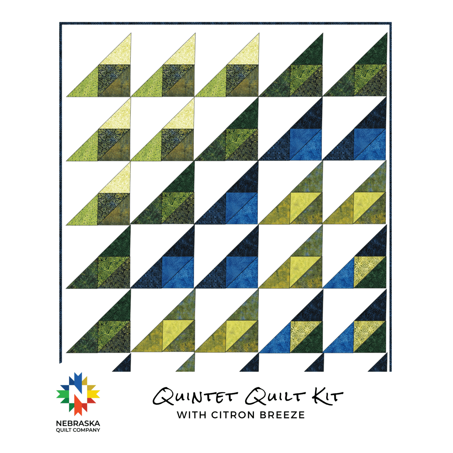 Quintet Quilt Kit with Citron Breeze - Nebraska Quilt Company - K09836