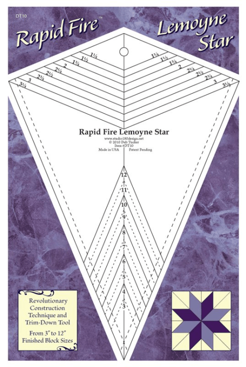 Rapid Fire Lemoyne Star Ruler - Nebraska Quilt Company - Rapid Fire Lemoyne Star Ruler