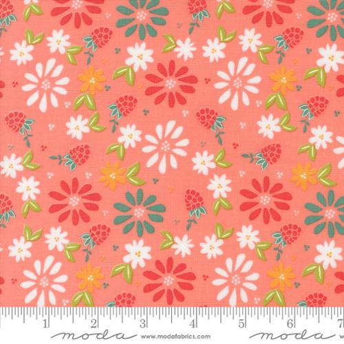 Raspberry Summer Spring Berries Florals Carnation Multi - 37690 12 - Moda Fabrics - Nebraska Quilt Company - Raspberry Summer Spring Berries Florals Carnation Multi - 37690 12 - Moda Fabrics