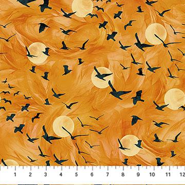 Raven's Call Flying Ravens Orange - DP28948 - 54 - Northcott Fabrics - Nebraska Quilt Company - F260965