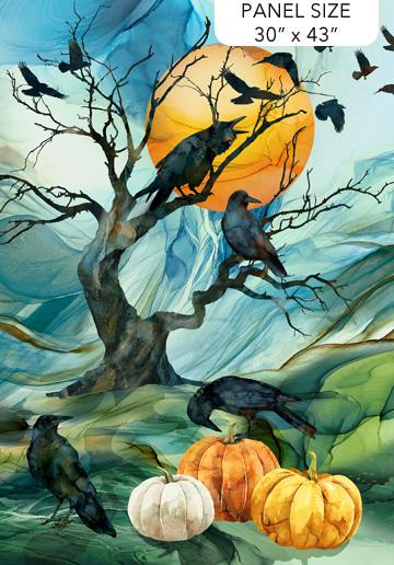 Raven's Call Moonlight Tree Quilt Panel 30" x 43" - Nebraska Quilt Company - PAN260934