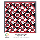 Rogue Cabins Quilt Kit featuring Reds and Blacks - Nebraska Quilt Company - K260007