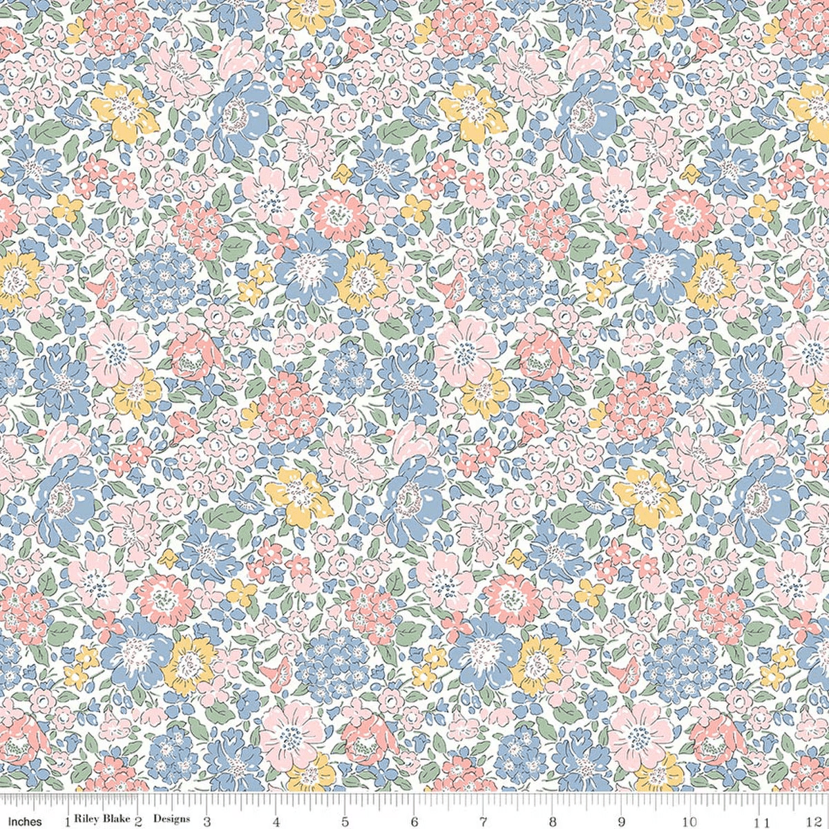 Romantic Florals Glen Lyon Blooms A Blue - 01667531A - Riley Blake Designs - Nebraska Quilt Company - F261540