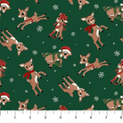 Rudolph The Red-Nosed Reindeer Rudolph Toss Dark Green - RD1001-78 - Northcott Fabrics - Nebraska Quilt Company - F261492