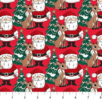 Rudolph The Red-Nosed Reindeer Santa Red - RD1003-24 - Northcott Fabrics - Nebraska Quilt Company - F261494