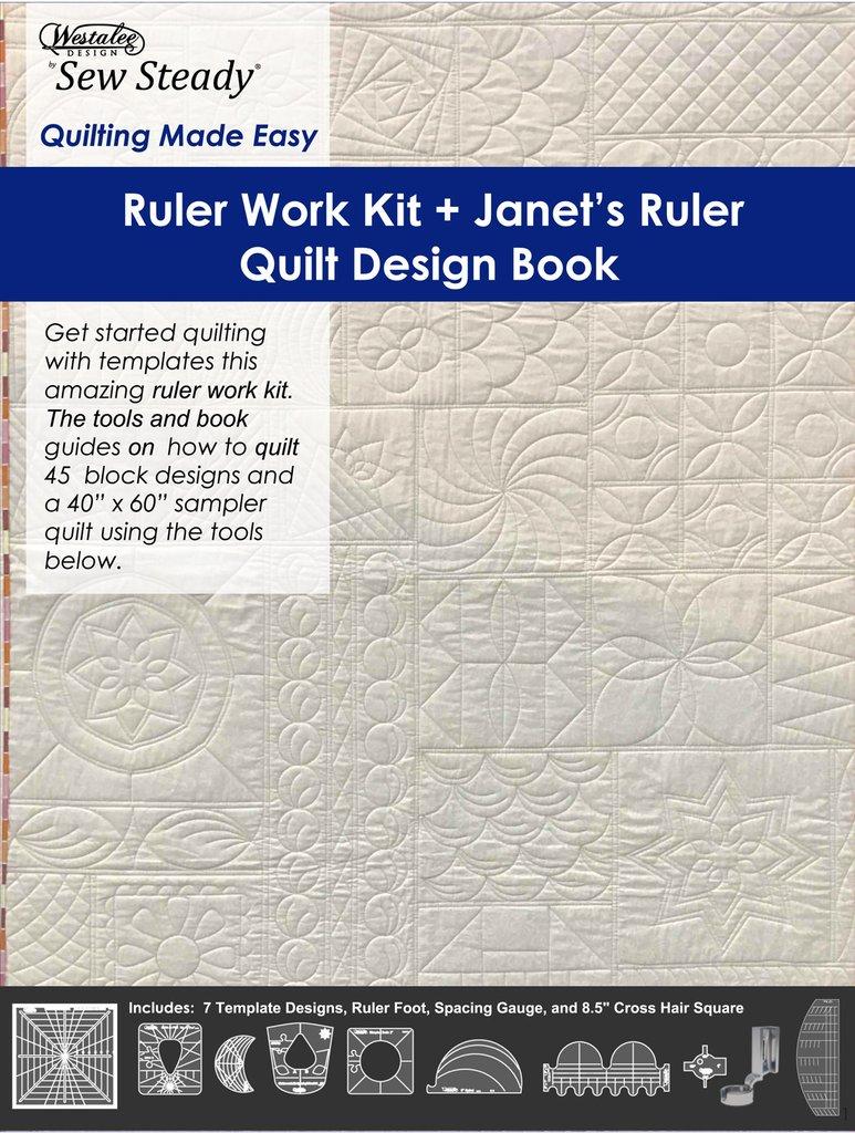 Ruler Work Kit LOW Shank Sampler Set 8.5 Cross Hair WK - Nebraska Quilt Company - N15165