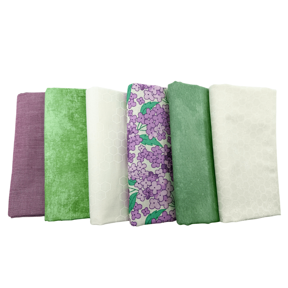 Sage Purple Floral Half Yard Half Yard Bundle Multi 6 Pieces - Nebraska Quilt Company - PC260757