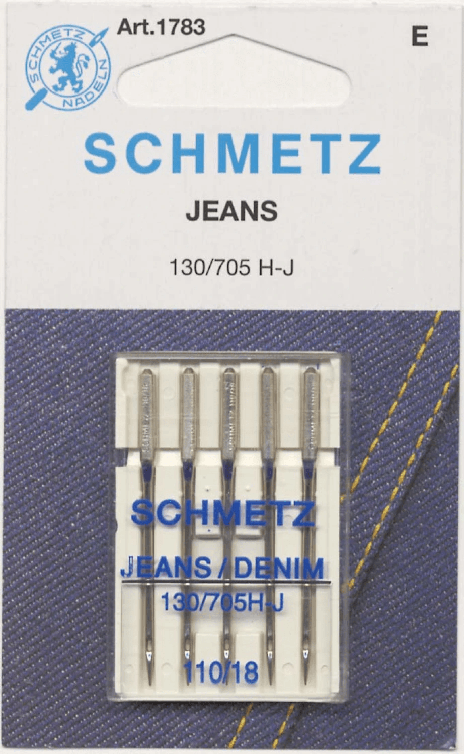 Schmetz Denim/Jeans Needle 5ct Size 110/18 - Nebraska Quilt Company - N260204