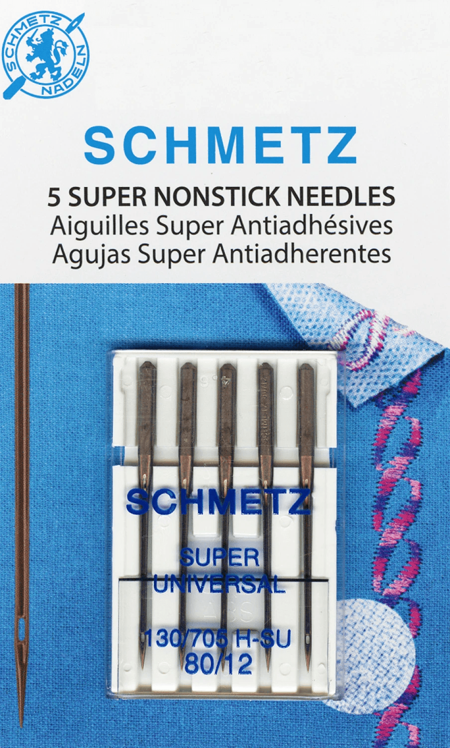 Schmetz Super Nonstick Macine Needles Size 80/12 - Nebraska Quilt Company - N250121