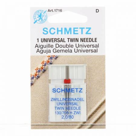 Schmetz Universal Twin Machine Needle 2,0/80 - Nebraska Quilt Company - N260301