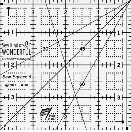 Sew Square 4 Ruler - Nebraska Quilt Company - N2402438