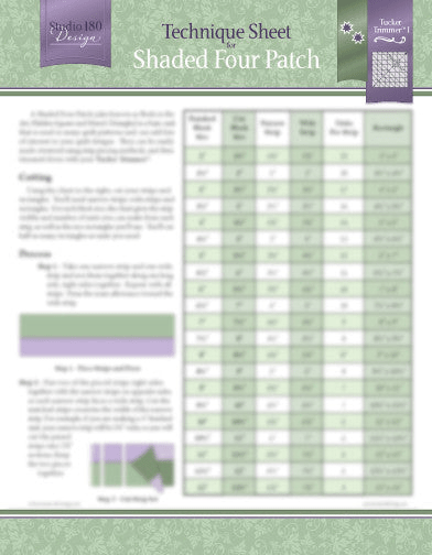 Shaded Four Patch Technique Sheet - Nebraska Quilt Company - PUB08075