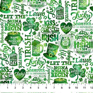 Shenanigans Words White - DP28635 - 10 - Northcott Fabrics - Nebraska Quilt Company - F251540