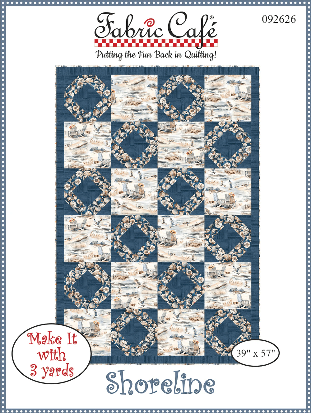 Shoreline 3 - Yard Quilt Pattern - Nebraska Quilt Company - PUB261057