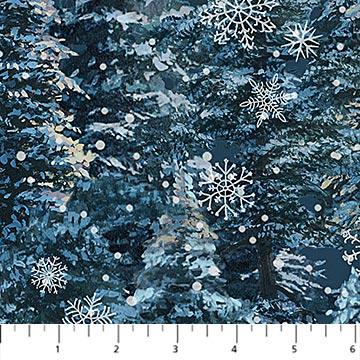 Silent Night Trees Snowy - 1 Yard Cut - Verified! - Nebraska Quilt Company - F04453