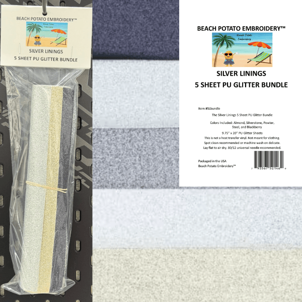 Silver Linings Sparkles Glitter Sheet Bundle 5pk - Nebraska Quilt Company - N260200