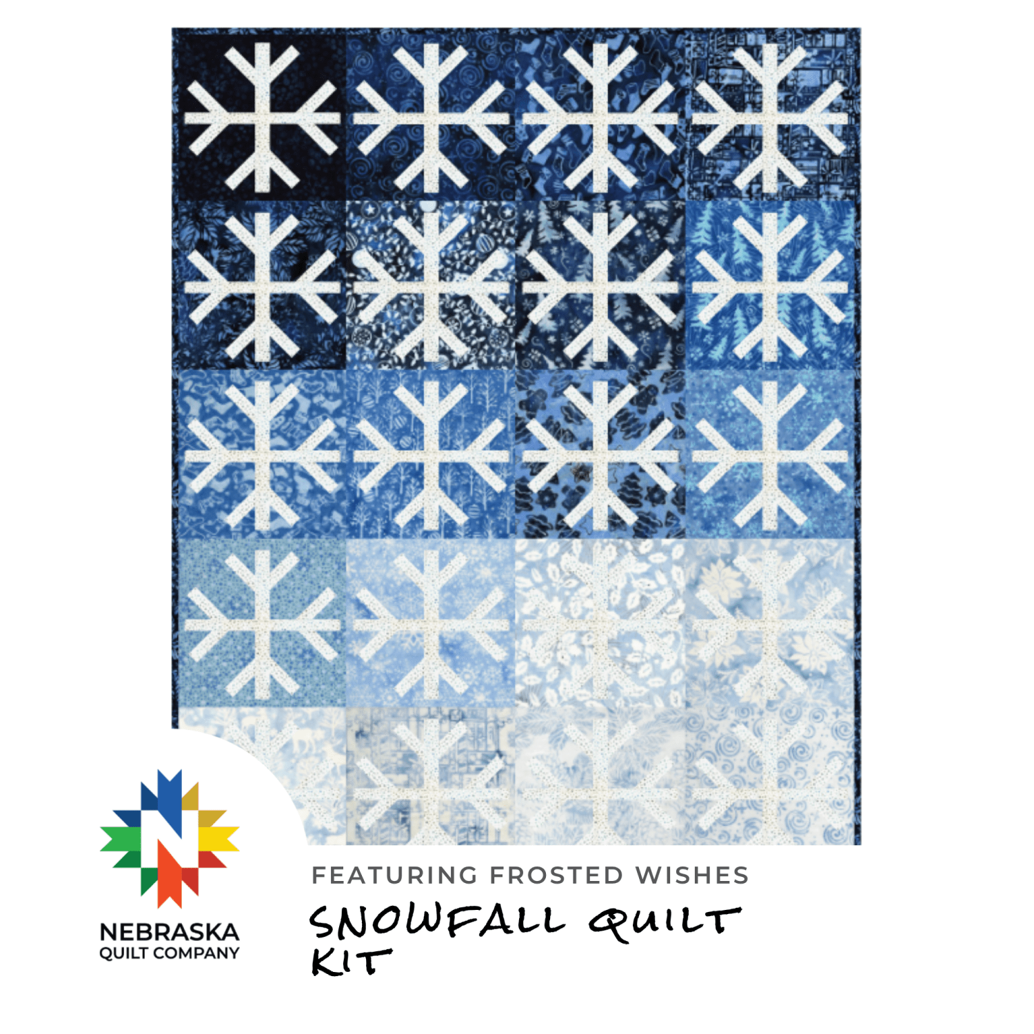 Snowfall Quilt Kit Featuring Frosted Wishes - Nebraska Quilt Company - K261548