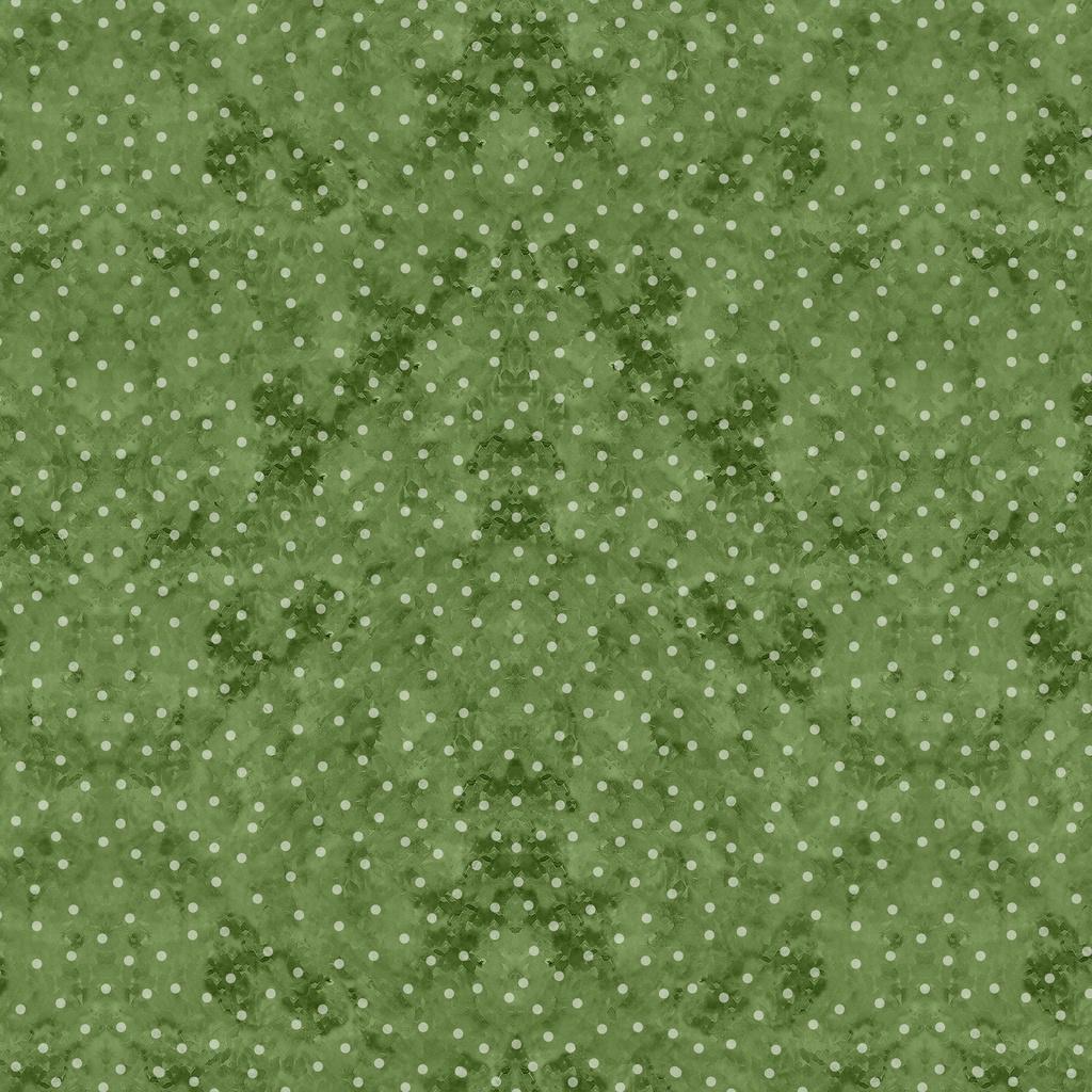 Snowy Greetings Dots Green - W105 - 038 - 665 - White Owl Textiles - Nebraska Quilt Company - F261011