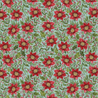 Snowy Greetings Poinsettia and Holly Blue - W105 - 034 - 536 - White Owl Textiles - Nebraska Quilt Company - F261001