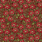 Snowy Greetings Poinsettia and Holly Red - W105 - 034 - 336 - White Owl Textiles - Nebraska Quilt Company - F261000