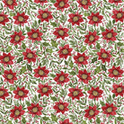 Snowy Greetings Poinsettia and Holly White - W105 - 034 - 036 - White Owl Textiles - Nebraska Quilt Company - F260998