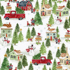 Snowy Greetings Scenic Multi - W105 - 031 - 063 - White Owl Textiles - Nebraska Quilt Company - F260980