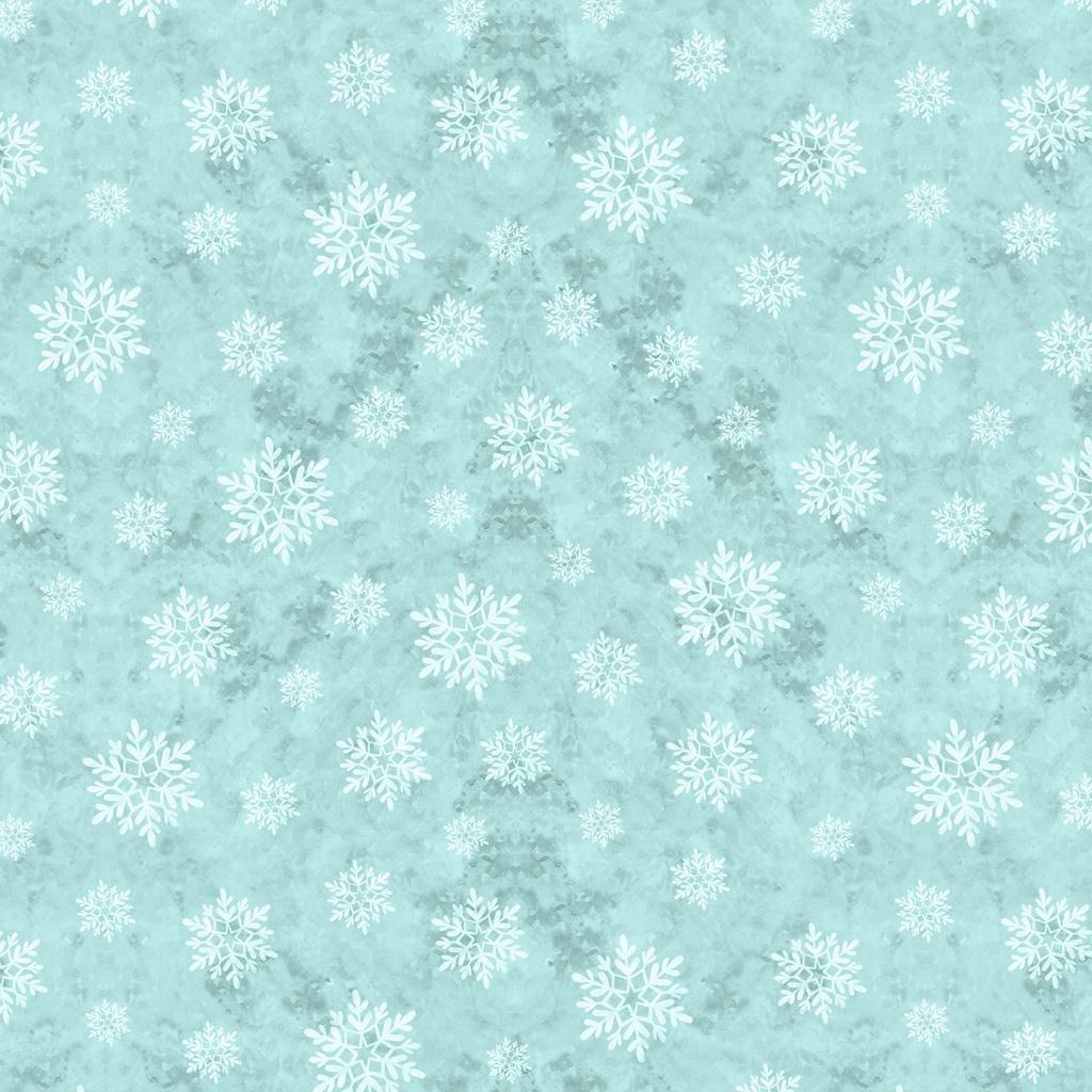 Snowy Greetings Snowflakes Blue - W105 - 037 - 515 - White Owl Textiles - Nebraska Quilt Company - F261008