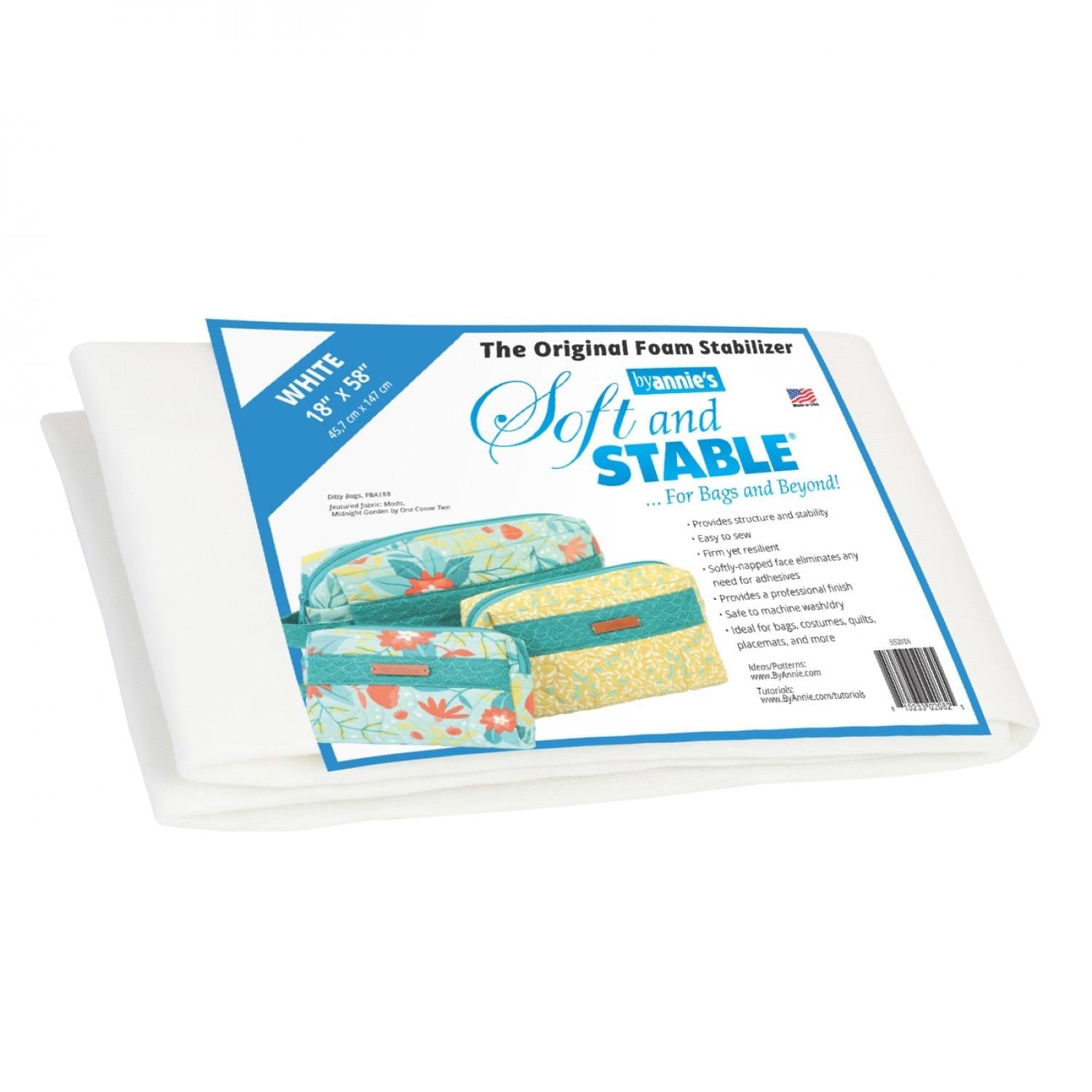 Soft & Stable Polyester Foam Stabilizer White 18in x 58in - Nebraska Quilt Company - N15620