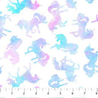 Sparkle Magic Unicorn Toss Light White Multi - 27639 - 10 - Northcott Fabrics - Nebraska Quilt Company - F260062