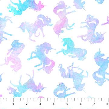 Sparkle Magic Unicorn Toss Light White Multi - 27639 - 10 - Northcott Fabrics - Nebraska Quilt Company - F260062