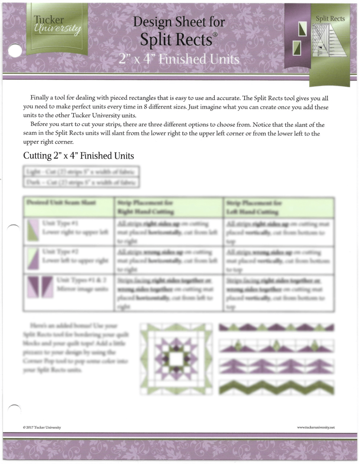 Split Rects Design Sheet - Nebraska Quilt Company - PUB095180