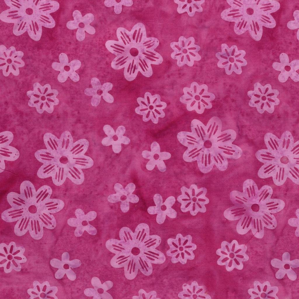 Spring Fling Assorted Flowers Pink Rasberry - 422503145 - Island Batik - Nebraska Quilt Company - F260992