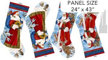 St. Nicholas Stockings Panel 24" x 43" - Nebraska Quilt Company - PAN2402233