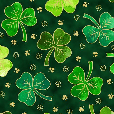 St. Paddy's Cheer Clovers Forest Green - 30822 - F - QT Fabrics - Nebraska Quilt Company - F2400846