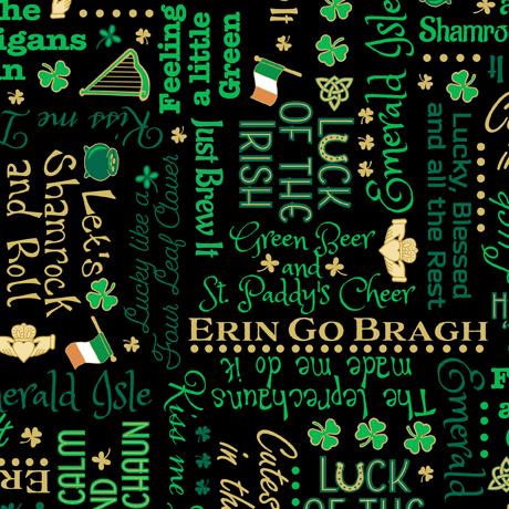 St. Paddy's Cheer Irish Lingo Black - 30823 - J - QT Fabrics - Nebraska Quilt Company - F2400848