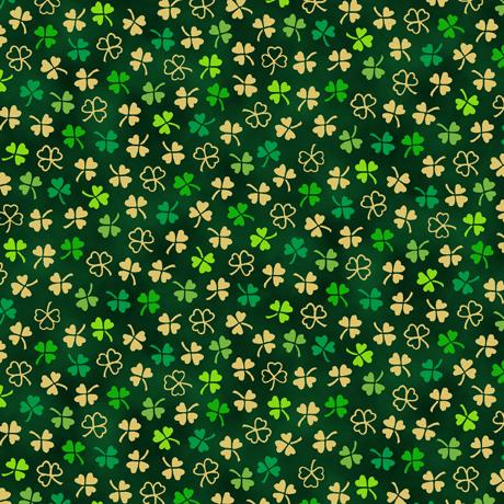 St. Paddy's Cheer Mini Clovers Forest Green - 30825 - F - QT Fabrics - Nebraska Quilt Company - F2400850