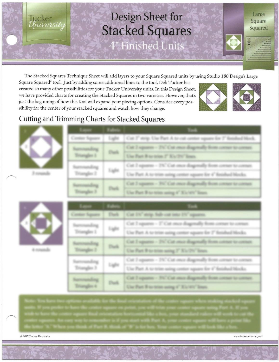 Stacked Squares Design Sheet - Nebraska Quilt Company - Stacked Squares Design Sheet