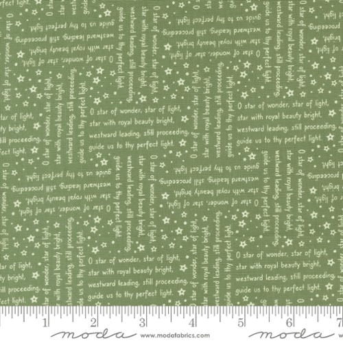 Starberry Song Text and Words Green - 29184 23 - Moda Fabrics - Nebraska Quilt Company - F07255