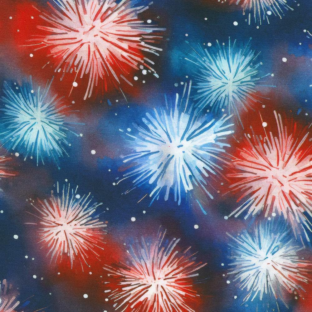 Stars and Stripes Fireworks Celebration Multi - SRKD - 23428 - 203 - Robert Kaufman - Nebraska Quilt Company - F260517
