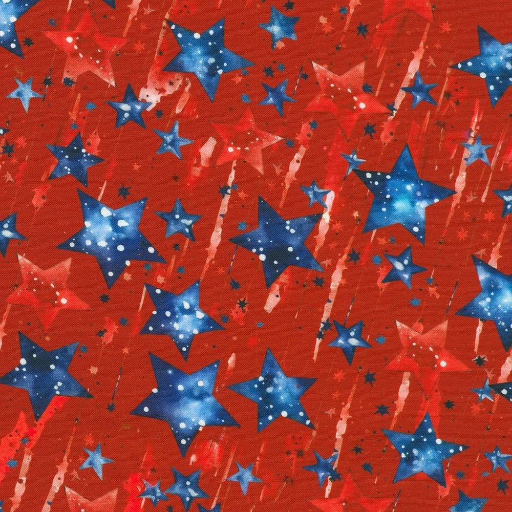 Stars and Stripes Shooting Stars Red - SRKD - 23431 - 3 - Robert Kaufman - Nebraska Quilt Company - F260522