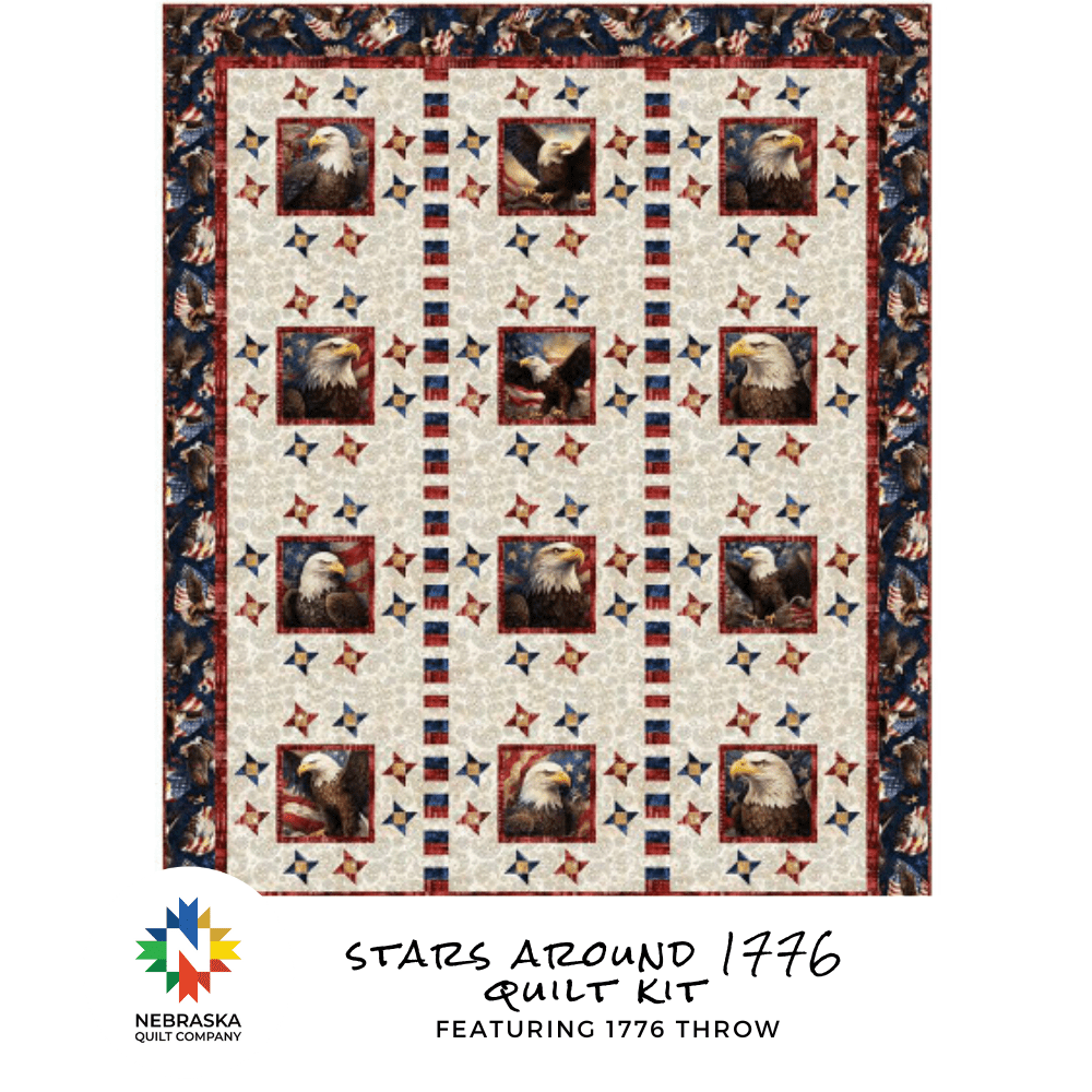 Stars Around 1776 Quilt Kit featuring 1776 Throw - Nebraska Quilt Company - Stars Around 1776 Quilt Kit featuring 1776 Throw