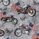Stars Stripes & Steel Motorcycles and American Flags Steel Gray - 2600 - 31697 - K - QT Fabrics - Nebraska Quilt Company - F260856