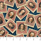 Stonehenge America 250 Founding Fathers Postage Multi - DP28369 - 49 - Northcott Fabrics - Nebraska Quilt Company - F250445