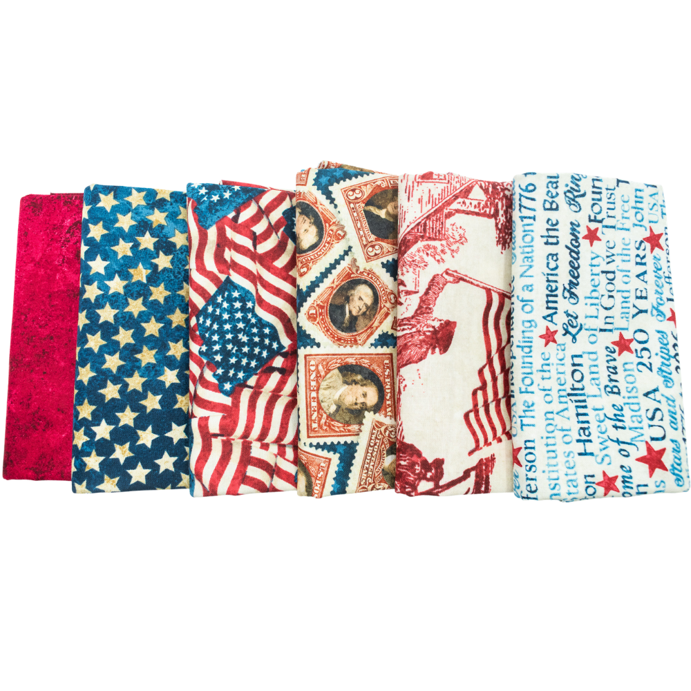 Stonehenge America 250 Half Yard Bundle Multi 6 Pieces - Nebraska Quilt Company - Stonehenge America 250 Half Yard Bundle Multi 6 Pieces