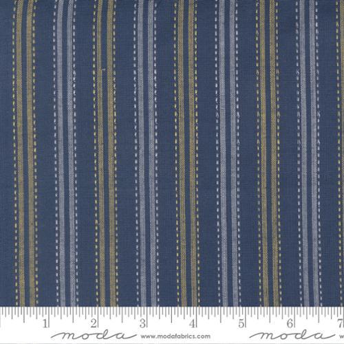 Summer Solstice Ticking Stripe Nautical Blue - 12224 30 - Moda Fabrics - Nebraska Quilt Company - F260891